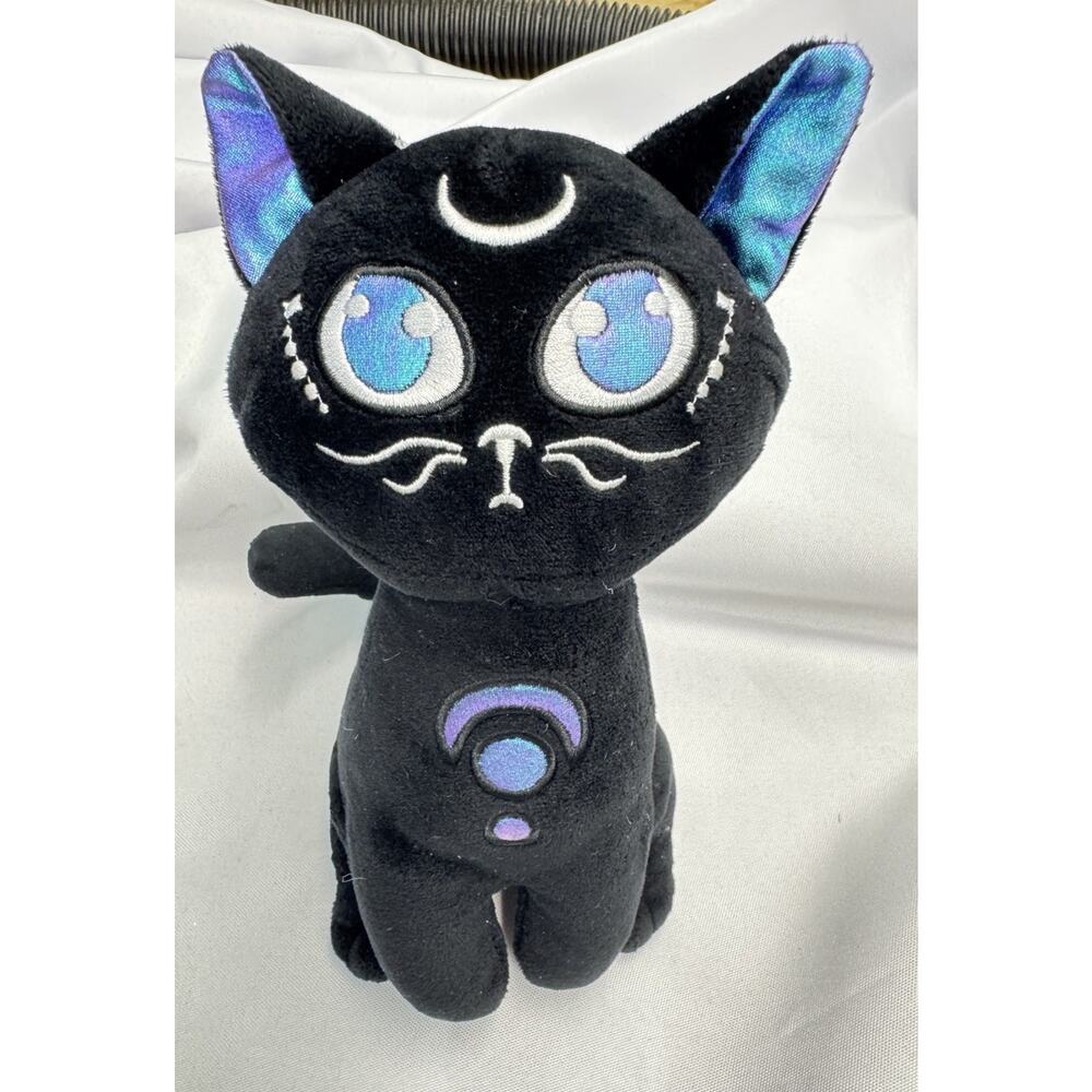 Spirit Halloween Black Cat Plush Moon Crescent Celestial Stuffed Toy HTF